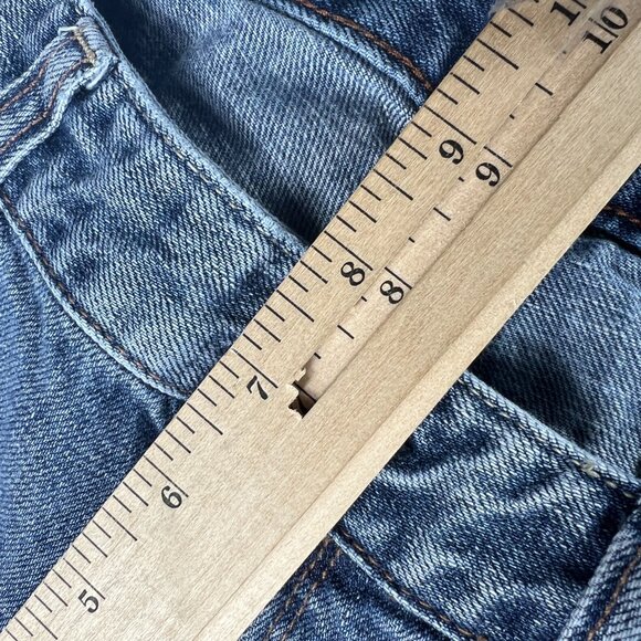 Express X2 Jeans Women's Measured 32x32 Slim Low Rise Flare Blue Denim Tag 6 L - Picture 15 of 16